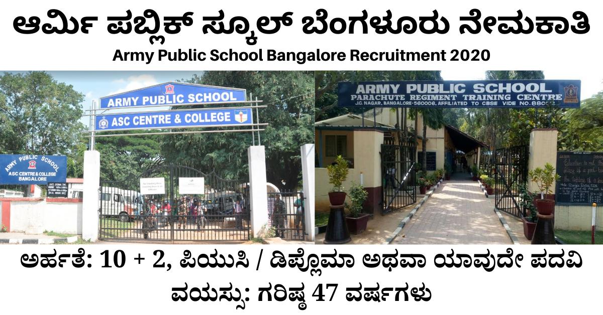 APS Bangalore Recruitment 2020 47 Teaching & Non-Teaching Posts