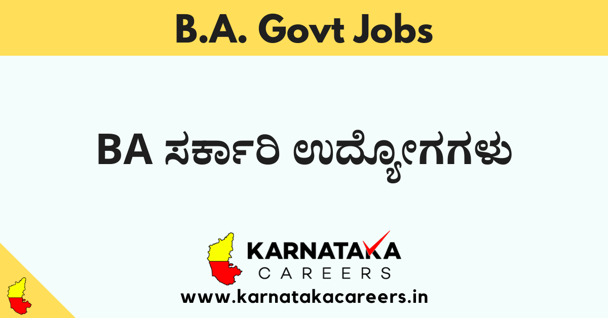 Latest BA govt jobs 2024 Apply Online for B.A. Jobs Across Karnataka